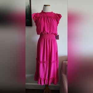 NWT CeCe Pink Women's Maxi Dress Size L
